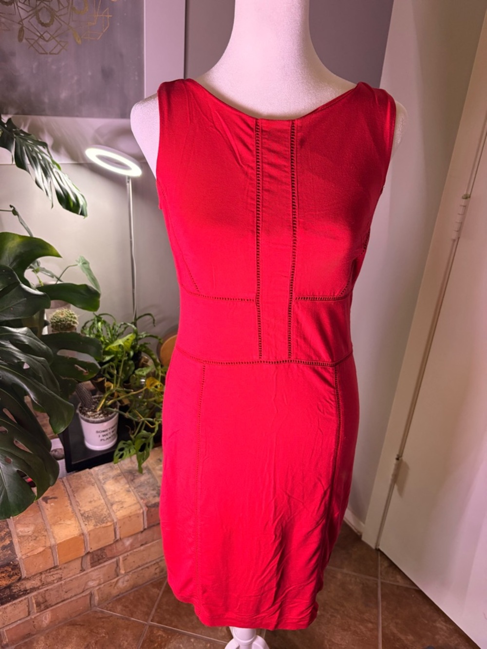 Ann Taylor Red Sleeveless Sheath Dress